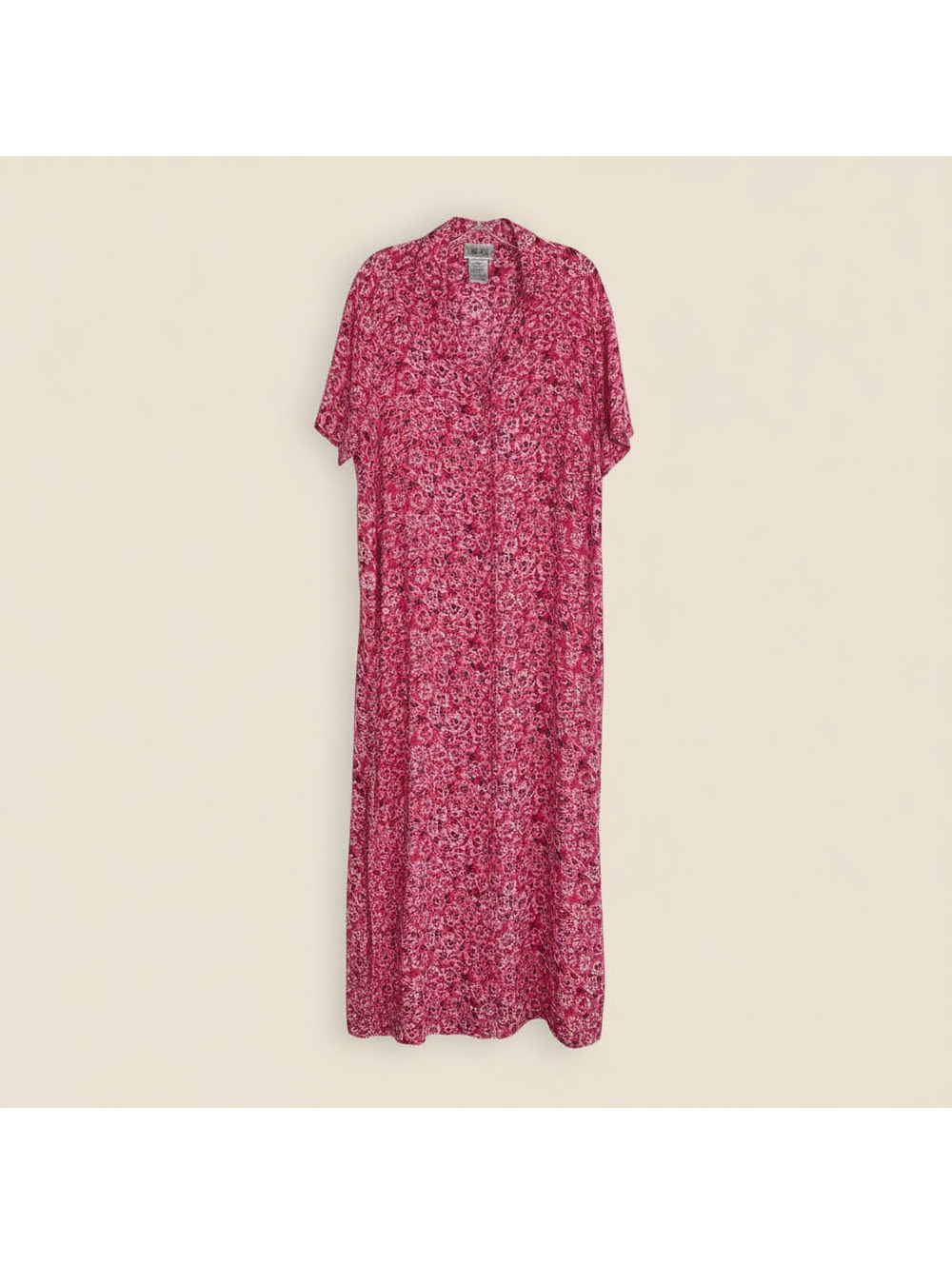 Kathie Lee Vintage Cottagecore Red Floral Print Button Front Maxi Dress Size 20W